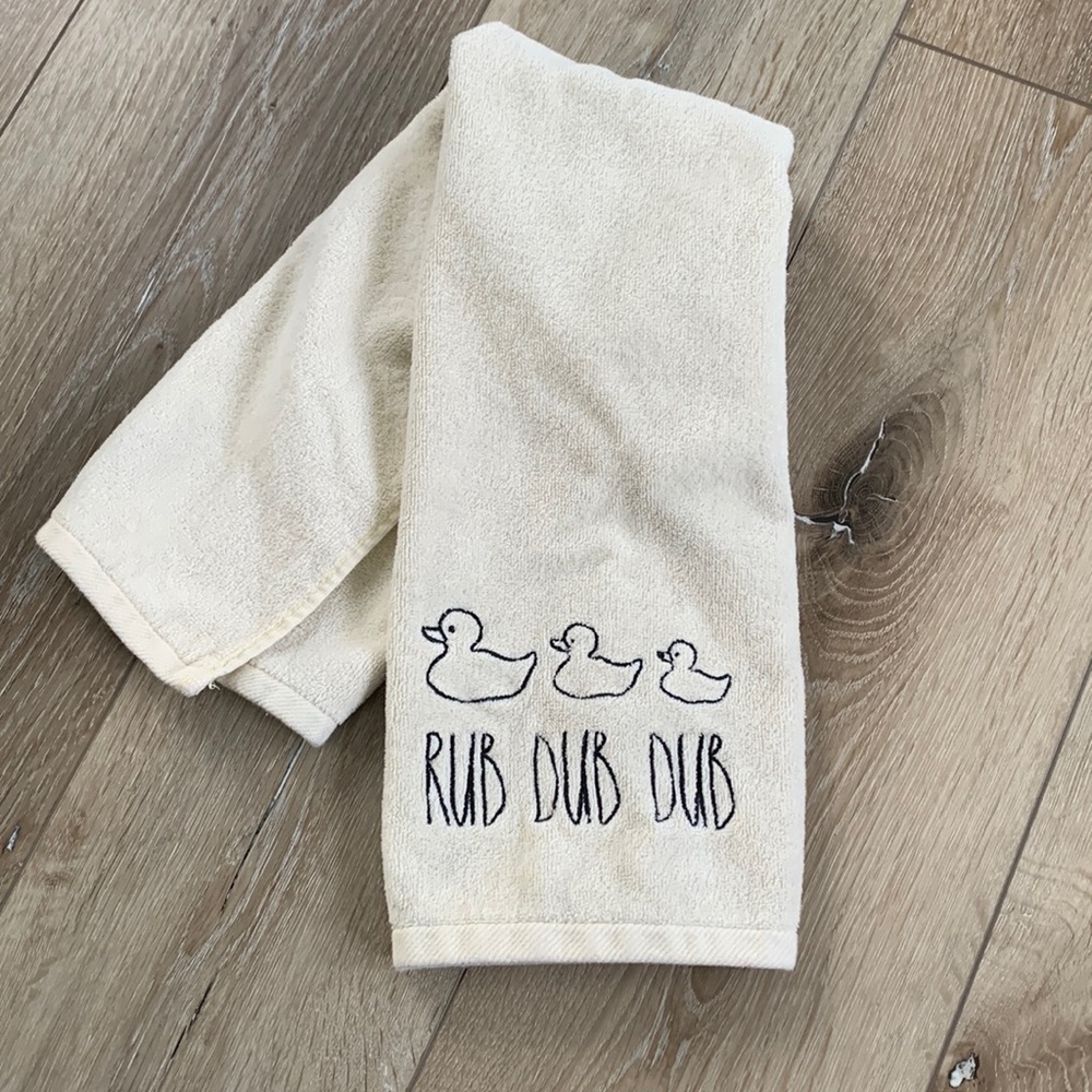 Rae Dunn Duck “Rub Dub Dub” Bathroom Hand towel
